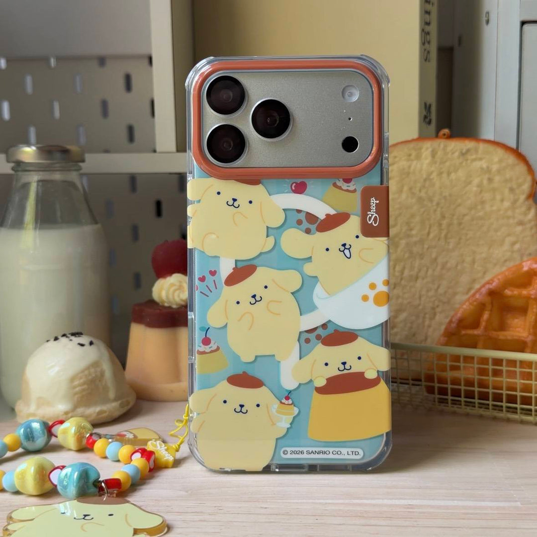 เคส pompompurin sanrio phone case ซานริโอ้ ปอมปอมปุริน ปอมปอมปูริน พุดดิ้ง ของแท้ โทรศัพท์ มือถือ ไอโฟน iphone ลิขสิทธิ์แท้ สีเหลือง ฟ้า magsafe ลายน่ารัก เคสปอมปอมปุริน 17 pro max silver  เติ้ล เฟิร์สวัน tle firstone