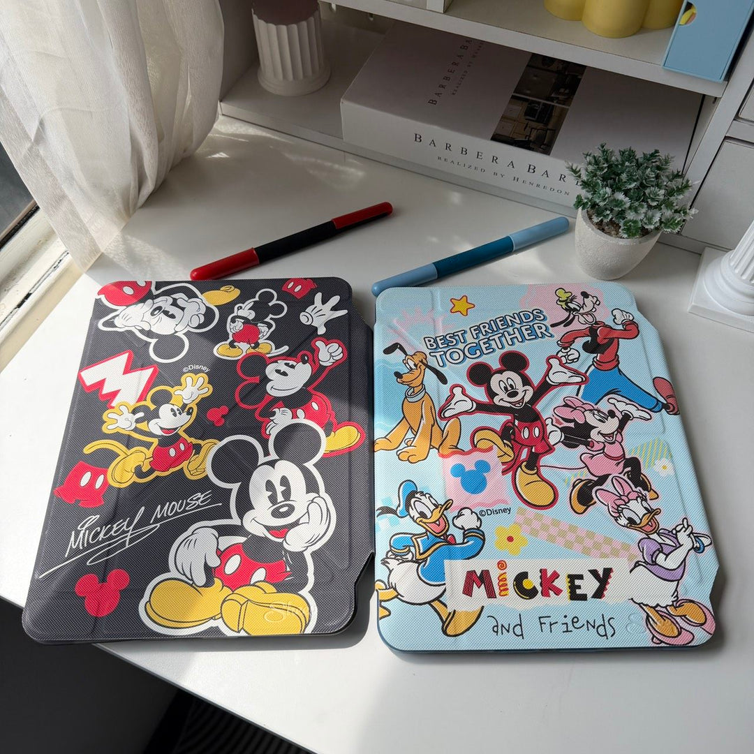 เคสไอแพด mickey mouse iconic and friends มิคกี้เมาส์ ipad case มิกกี้เม้าส์ สีดำ สีฟ้า กันกระแทก กันงอ น้ำหนักเบา