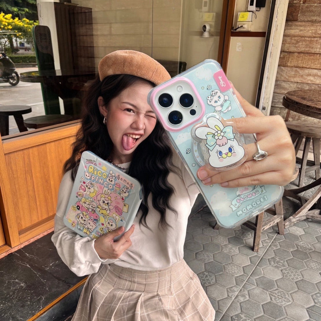 เคสไอโฟน momorei iphone case magsafe เคสน่ารัก accessories เคสสีพาสเทล gen z ฟ้า ชมพู กระต่าย rico 