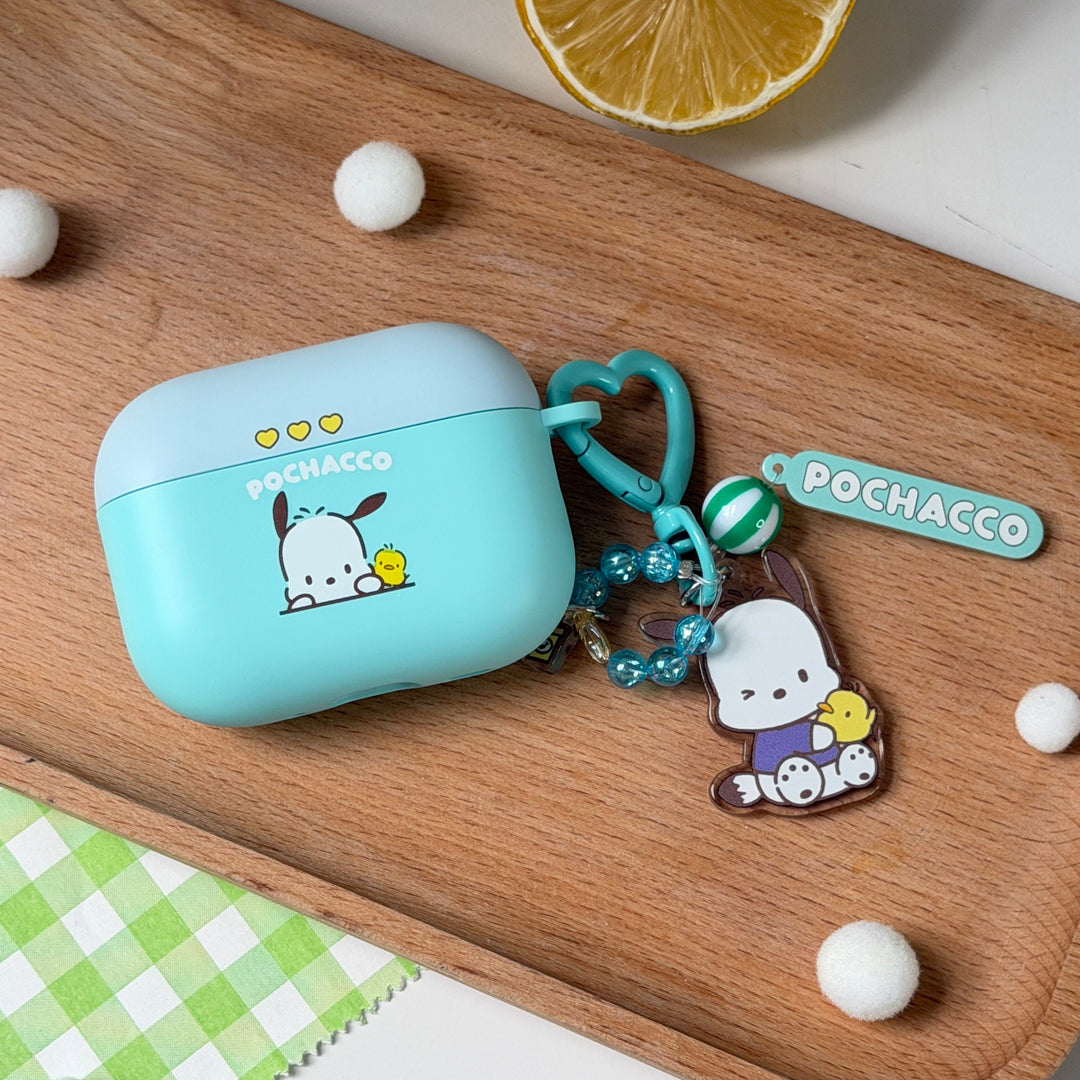 เคส แอร์พอด pochacco sanrio airpods case ซานริโอ้ โปเชโกะ ของแท้ 4 pro 3 ลิขสิทธิ์แท้ สีเขียว ฟ้า ลูกเจี๊ยบ pi-chans แถมพวงกุญแจ keyring มีตะขอห้อย กันรอยขีดข่วน ลายน่ารัก