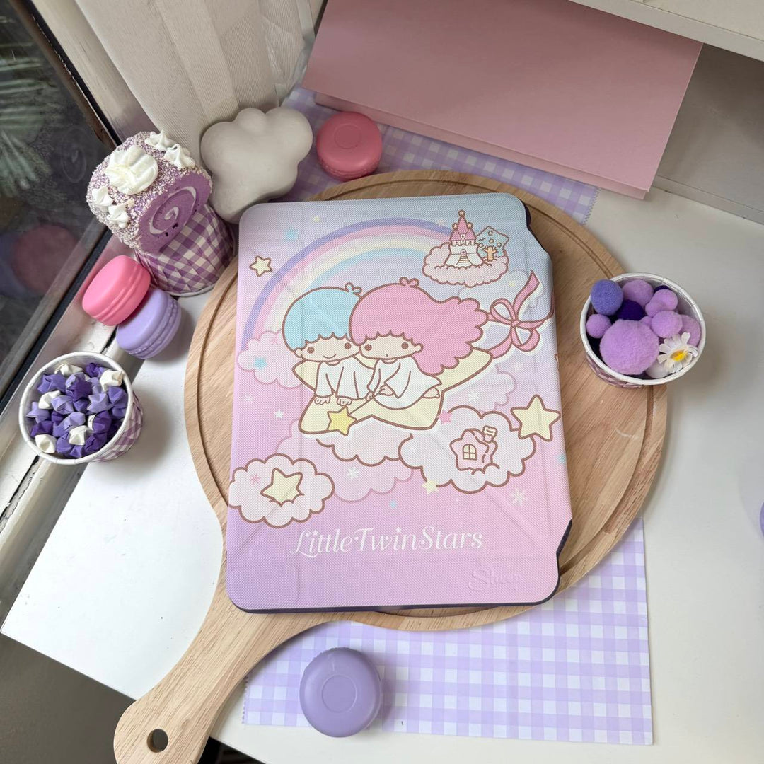 เคส ไอแพด little twin stars sanrio case ซานริโอ้ ฝาแฝด kiki lala ลิตเติลทวินสตาร์ ของแท้  ipad ลิขสิทธิ์แท้ สีม่วง ดวงดาว ลายน่ารัก กันกระแทก พับ ตั้งได้ แนวตั้ง นอน กันกระแทก กันงอ