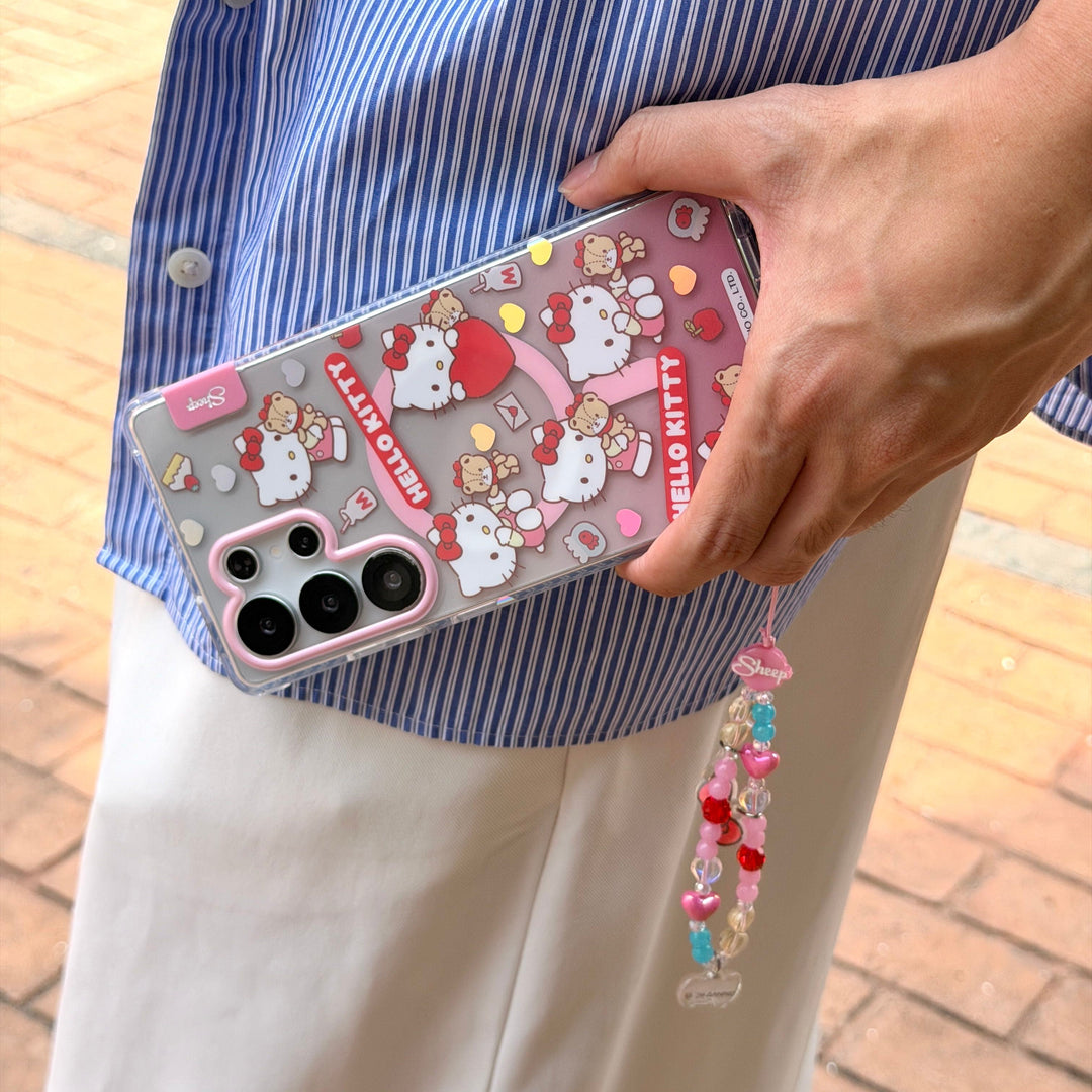 เคส hello kitty sanrio phone case ซานริโอ้ เฮลโล คิตตี้ ของแท้ โทรศัพท์ มือถือ ซัมซุง samsung s25 s26 ultra magsafe ลิขสิทธิ์แท้ สีแดง ชมพู หมี tiny chum แถม keychain ลายน่ารัก กันกระแทก