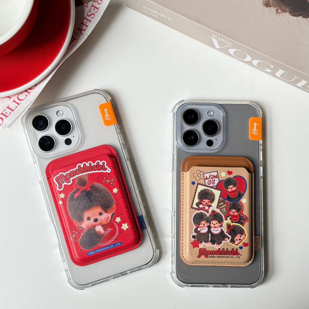 ไอเทมใส่บัตร monchhichi ของใช้คู่เคส ม่อนชิชิ magsafe wallet