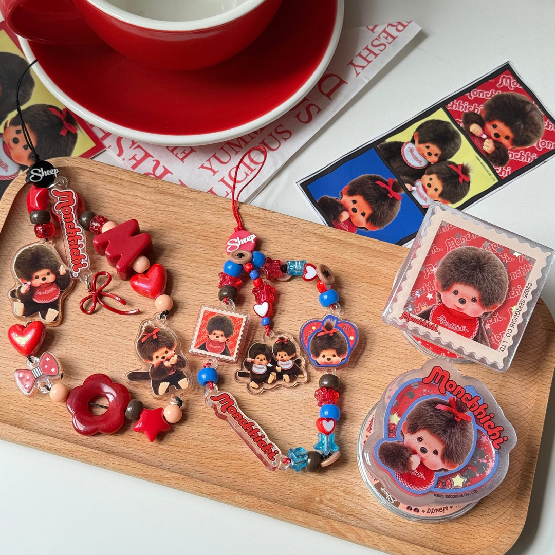 ของใช้คู่เคส ม่อนชิชิ monchhichi phone charm magsafe griptok ที่แปะโทรศัพท์ สายห้อยมือถือ