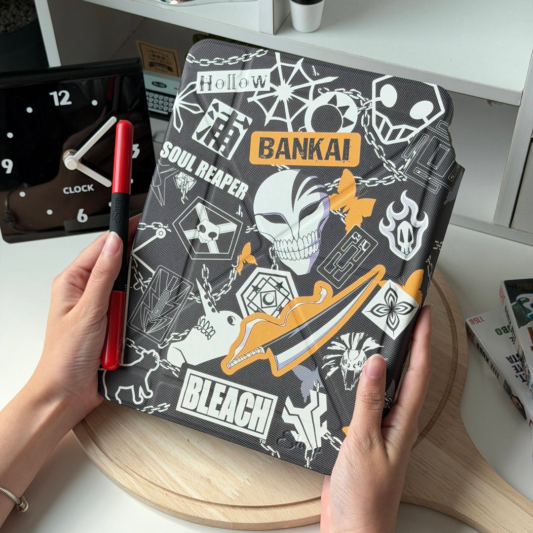 เคส ไอแพด bleach เทพมรณะ บลีช อนิเมะ สีดำ เท่ๆ ipad case พร้อมส่ง ยมทูต ichigo อิจิโกะ กันกระแทก กันงอ แถมปลอกปากกา wand