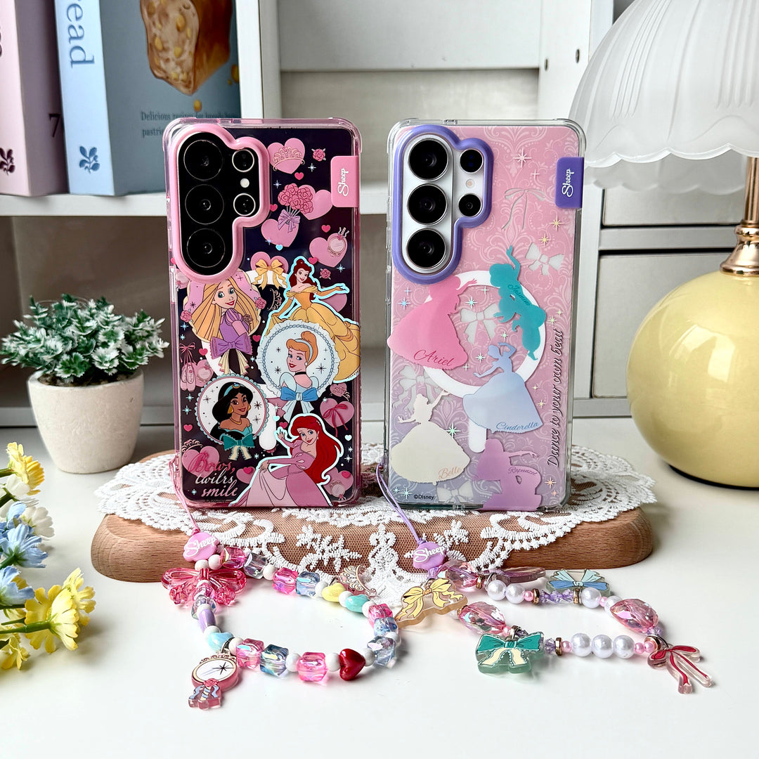 Disney Princess เคส case samsung s25 s26 ultra ซัมซุง MagSafe Phone ลิขสิทธิ์แท้ เจ้าหญิง โบว์ Ariel Belle Cinderella Jasmine Rapunzel แอเรียล เบลล์ ซินเดอเรลลา จัสมิน ราพันเซล สีชมพู Chromatic แถมฟรี พวงกุญแจ keychain