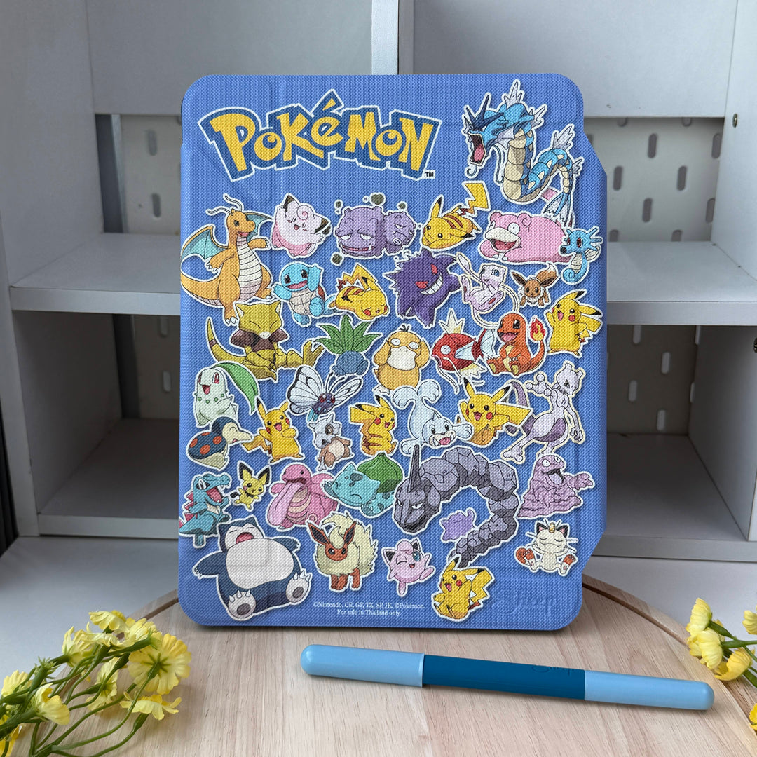 เคส ไอแพด โปเกม่อน pokemon ipad case ไอแพด รุ่นแรก การ์ด สะสม pikachu ปิกาจู bulbasaur ฟุชิกิดาเนะ charmander ฮิโตคาเงะ squirtle เซนิกาเมะ eevee อีวุย pokeball โปเกบอล กันกระแทก กันงอ ลายน่ารัก ลิขสิทธิ์แท้ แถม ปลอกปากกา wand พับได้ แนวตั้ง นอน