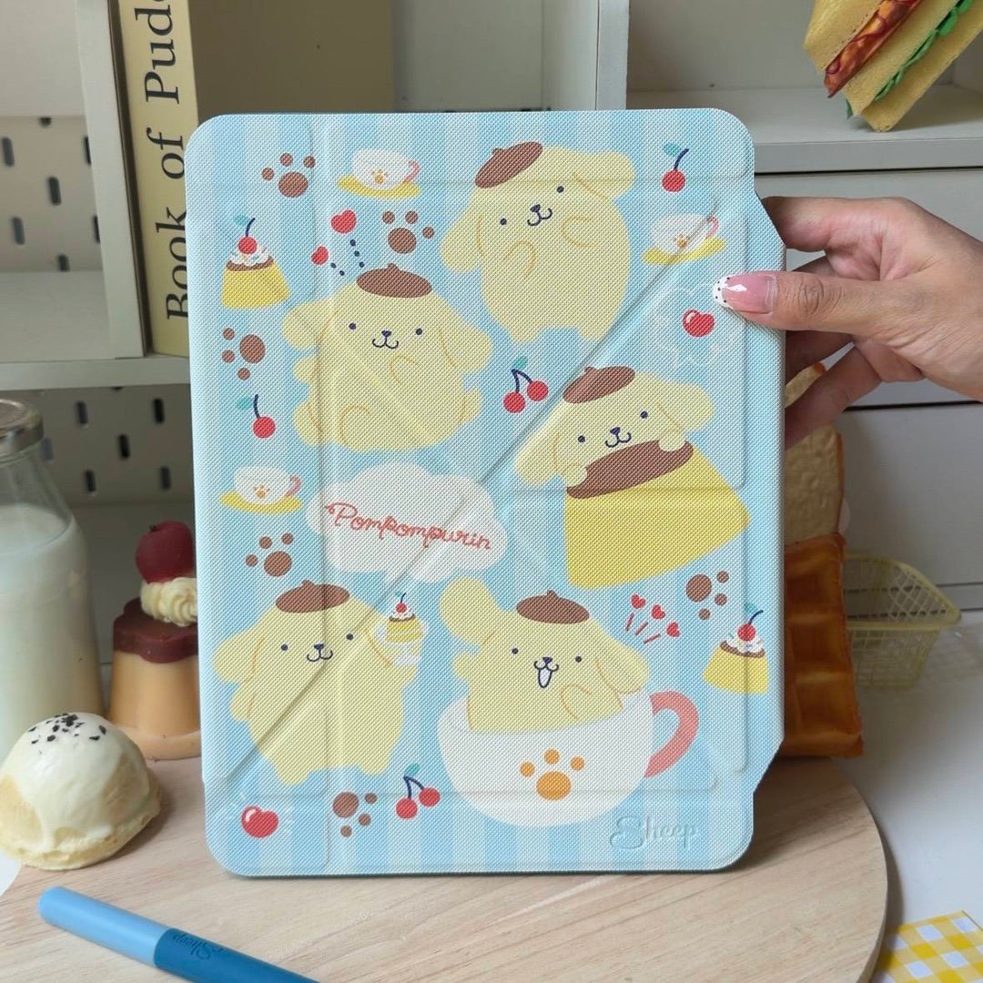เคส ไอแพด pompompurin sanrio phone case ซานริโอ้ หมา ปอมปอมปุริน ปอมปอมปูริน ของแท้ ไอแพด ipad ลิขสิทธิ์แท้ สีเหลือง ฟ้า พุดดิ้ง ลายน่ารัก 