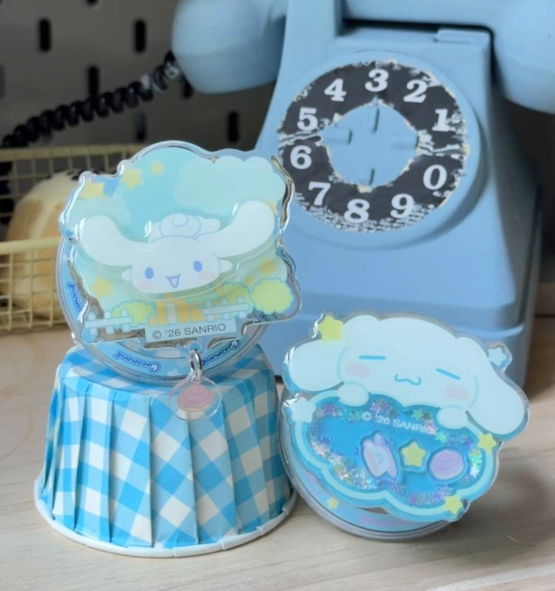 Phone Grip ที่แปะมือถือ Cinnamoroll 🩵☁️แม่เหล็กแน่น มีลูกเล่นหมุน-เขย่าได้!