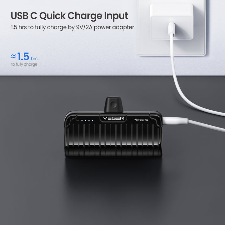 แบตเตอรี่สำรอง Veger Powerbank P5-C Pro พาวเวอร์แบงค์ ชาร์จเร็ว พาสเทล
