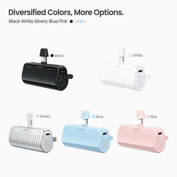แบตเตอรี่สำรอง Veger Powerbank P5-C Pro พาวเวอร์แบงค์ ชาร์จเร็ว พาสเทล