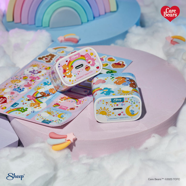 สติกเกอร์หัวชาร์จไอโฟน 15 ลายน่ารัก Care Bears พร้อมส่ง