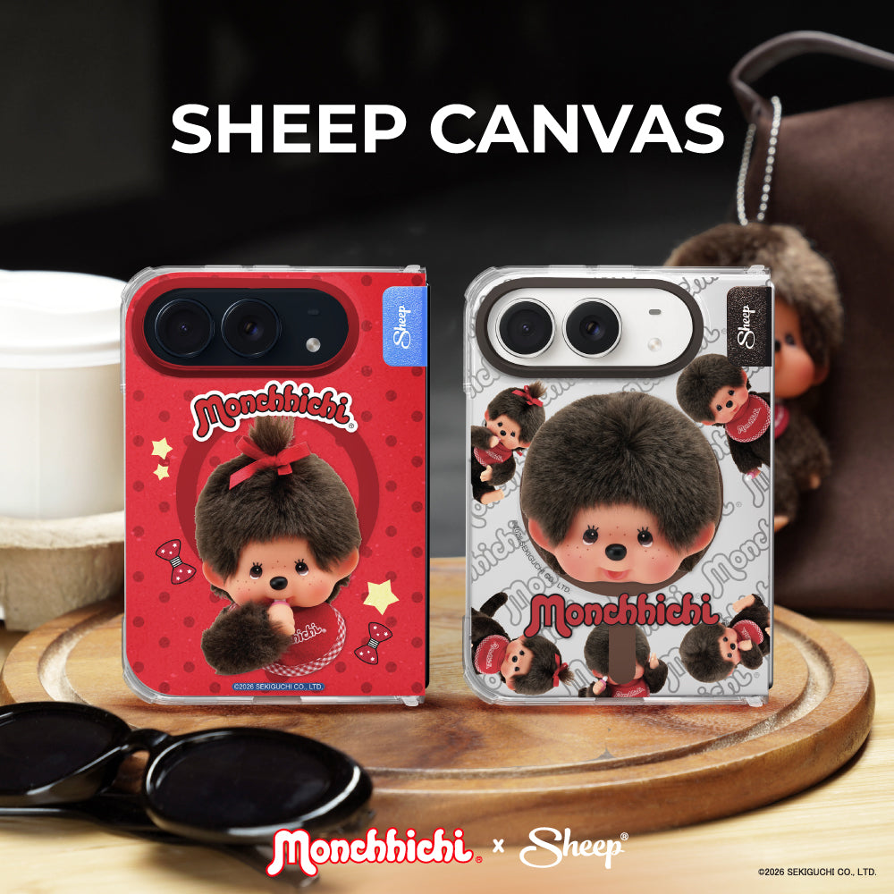 เคส iPhone Duo มอนชิชิ Monchhichi และ Kawaii Monchhichi SHEEP CANVAS เคสไอโฟนพับได้ MagSafe ลิขสิทธิ์แท้