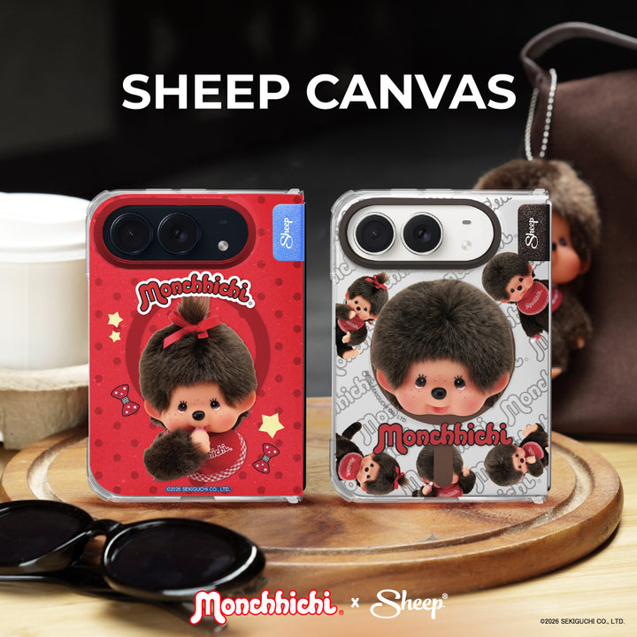 เคส iPhone Duo มอนชิชิ Monchhichi และ Kawaii Monchhichi SHEEP CANVAS เคสไอโฟนพับได้ MagSafe ลิขสิทธิ์แท้