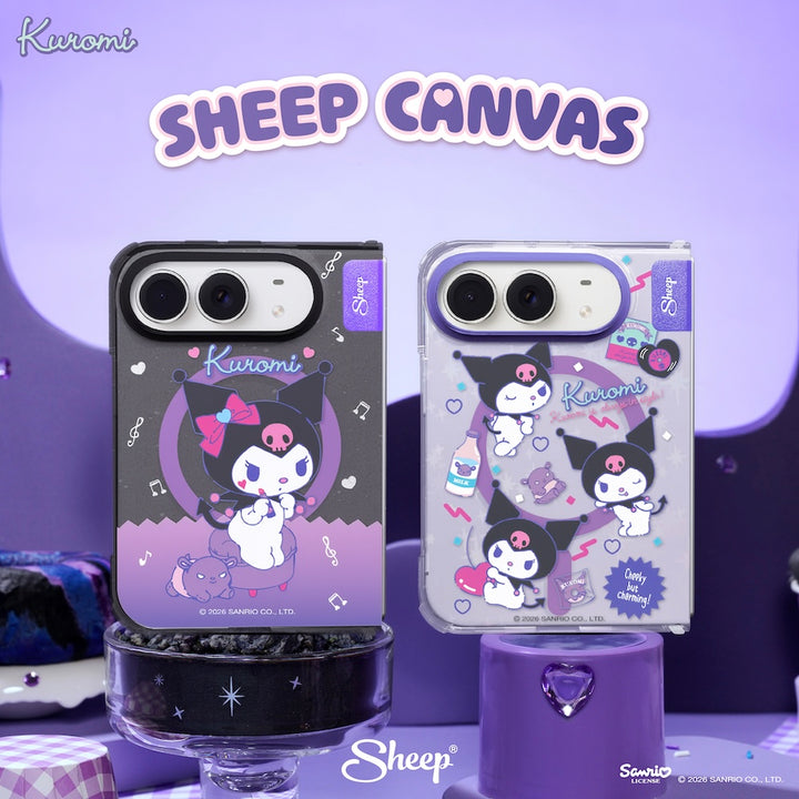 เคส iPhone Duo คุโรมิ Kuromi และ Kuromi Mischief SHEEP CANVAS เคสไอโฟนพับได้ MagSafe ลิขสิทธิ์แท้ Sanrio