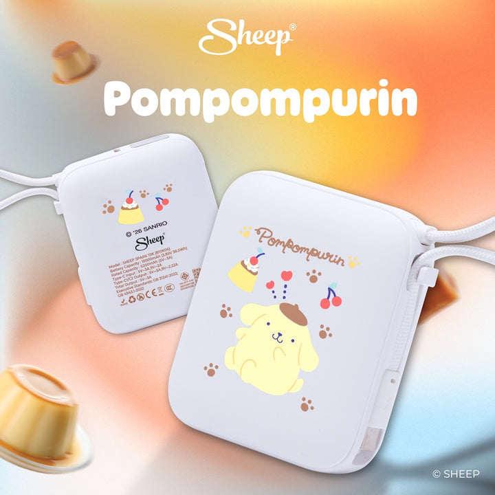 SHEEP Spark พาวเวอร์แบงค์ 10000mAh ลาย Pompompurin ปอมปอมปุริน สีขาวเหลือง Sanrio ลิขสิทธิ์แท้