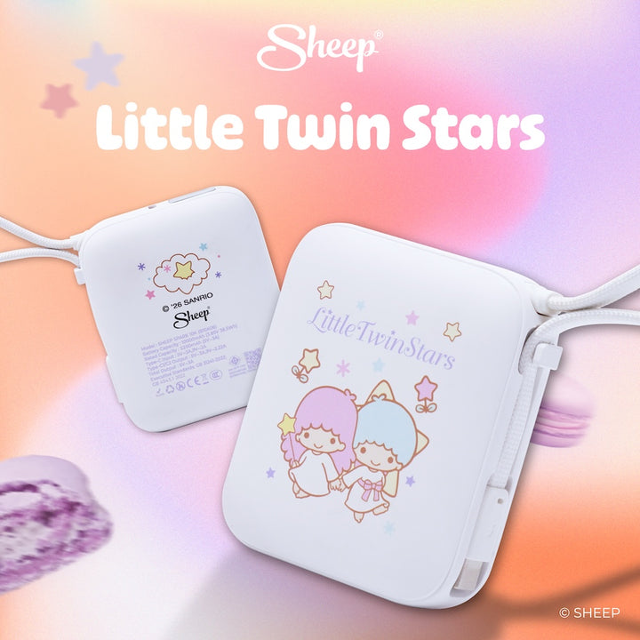 SHEEP Spark พาวเวอร์แบงค์ 10000mAh ลาย Little Twin Stars ลิตเติ้ลทวินสตาร์ สีขาวฟ้าชมพู Sanrio ลิขสิทธิ์แท้