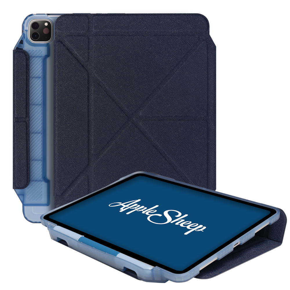 เคสไอแพด โปร11 M1 เจน3 สีน้ำเงิน องศาเขียน เก็บปลอกปากกาได้