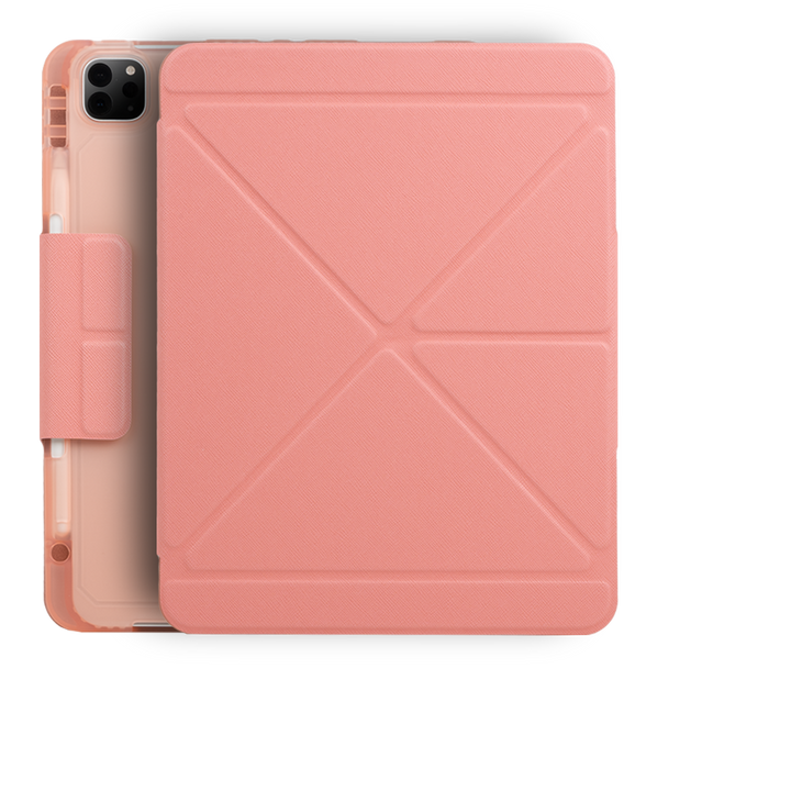 Case iPad Pro 11 M1 Gen3 สีชมพู(Pink) ปกพับจีบ รูกล้อง
