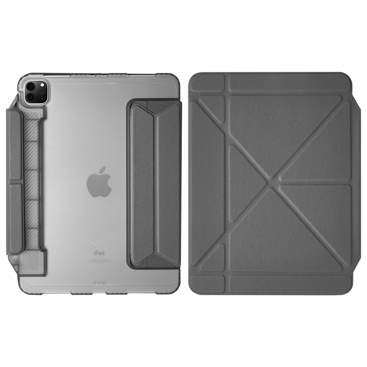 เคสไอแพดโปร 12.9 เจน5 Case iPad Pro 12.9 Gen 5 2021 สีเทา พับแนวตั้ง พับแนวนอน ใส่ปลอกปากกา