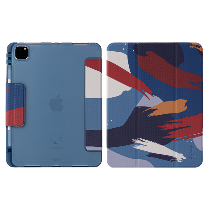 เคส ไอแพด โปร11 M1 เจน3 สีน้ำเงิน Kamikaze ด้านหลัง ปกพับสามทบ