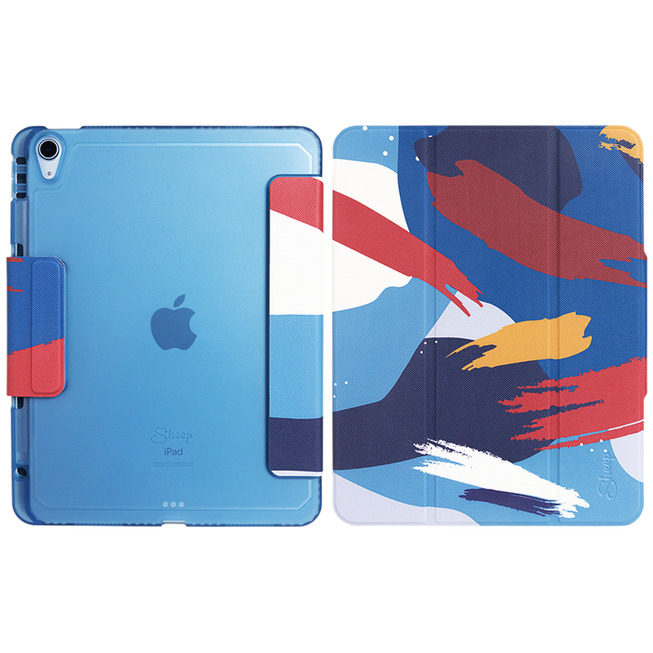 Case iPad Air4 Air5 มีรางปากกา สีน้ำเงิน Kamikaze ด้านหลัง