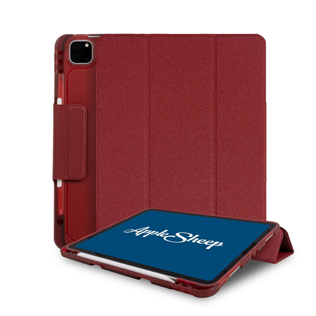 เคส ไอแพด โปร11 M1 เจน3 สีแดง(Red) ปกพับ3ทบ องศาเขียน