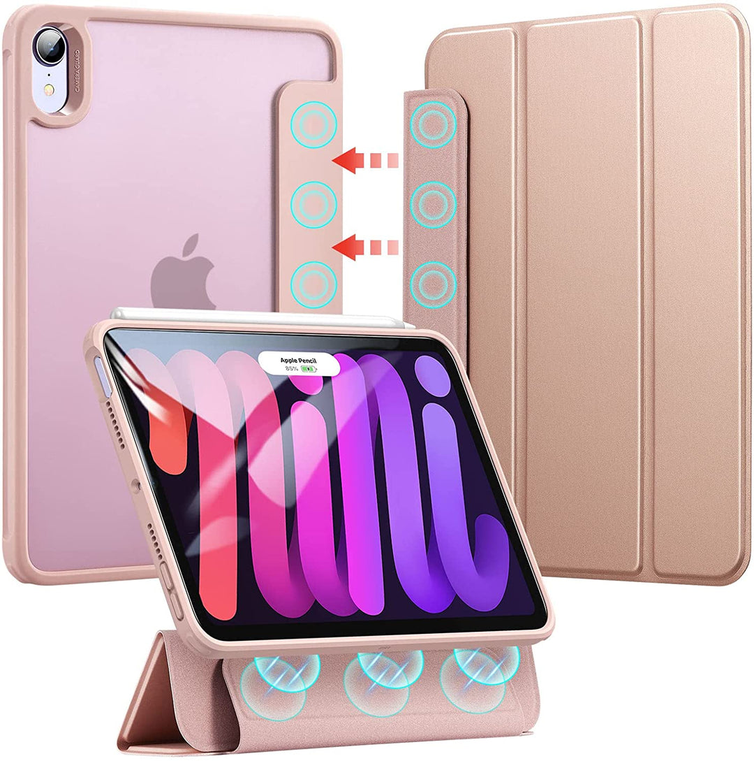 Case iPad Mini6  เคสแม่เหล็ก เคสไอแพดมินิ6 ถอดแยกปกได้ พับแนวนอน สีชมพู