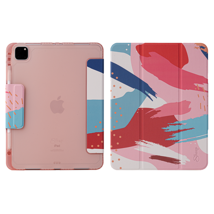 Case iPad Pro11 M1 Gen3 สีชมพู Cupcake ด้านหลัง ปกพับสามทบ