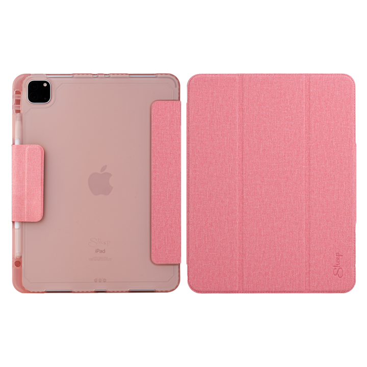 เคส ไอแพด โปร11 M1 เจน3 สีชมพู(Pink) ด้านหลัง ปกพับสามทบ แนวนอน