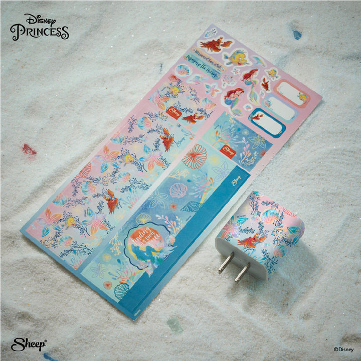 Charger Sticker - The Little Mermaid สติ๊กเกอร์แปะหัวชาร์จลายเจ้าหญิง