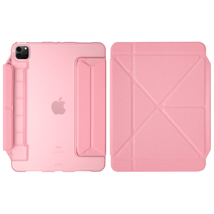 เคสไอแพดโปร 12.9 เจน5 Case iPad Pro 12.9 Gen 5 2021 สีชมพู พับแนวตั้ง พับแนวนอน ใส่ปลอกปากกา