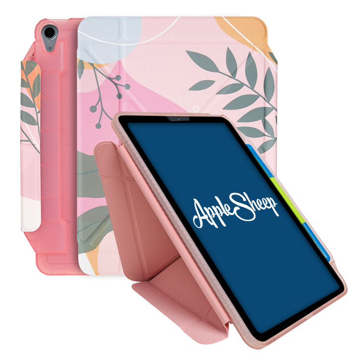 Case iPad Air5 Air4 สีชมพู มีรางปากกา ใส่ปลอกปากกา พับแนวตั้ง เก็บเคสปากกาได้