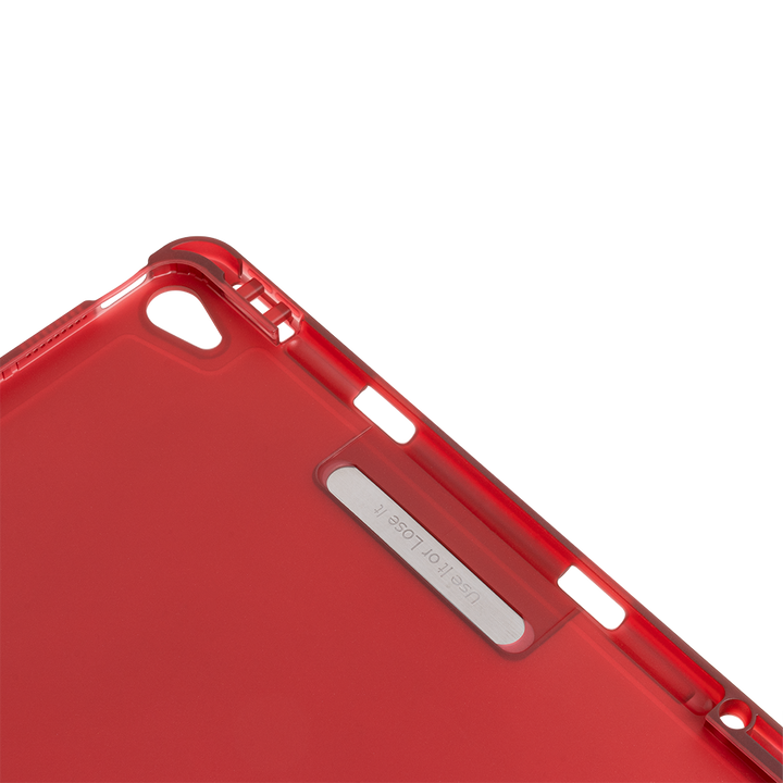 รูกล้อง ที่เก็บปากกา เคสไอแพด Air4 Air5 สีแดง (Dark red)