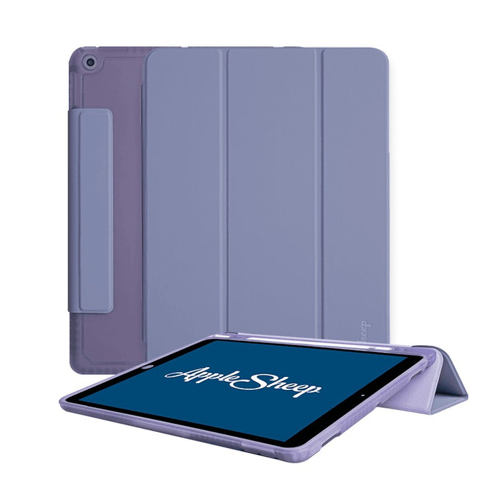 เคสไอแพด Case iPad 10.2 Gen8 สีม่วง ปกTrifold มีรางปากกา