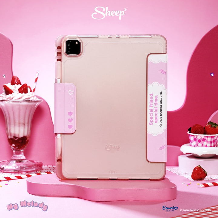 เคสไอแพด my melody สีชมพู ขาว ipad case มายเมโลดี้ ซานริโอ้ ลิขสิทธิ์แท้ sanrio กันกระแทก น้ำหนักเบา พกง่าย