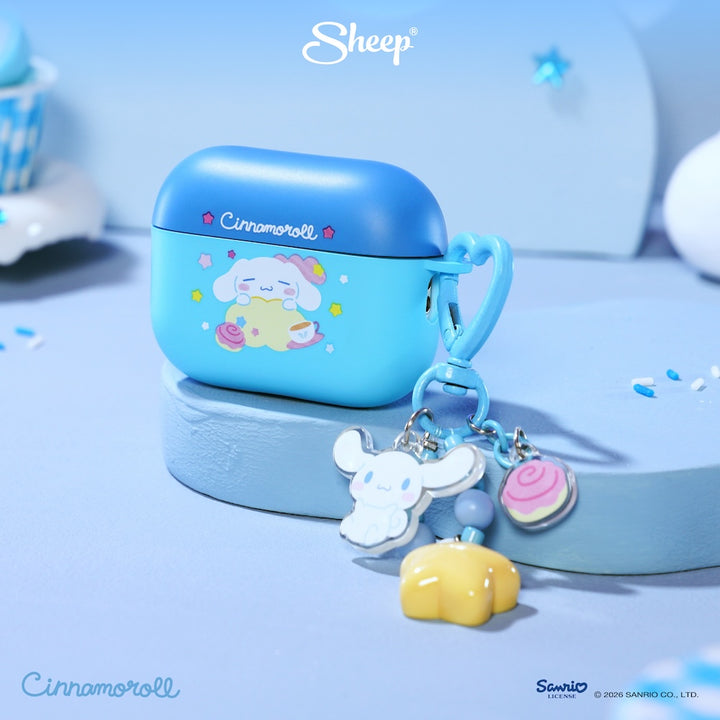 airpods case cinnamoroll เคสแอร์พอด 4 pro 3 สีฟ้า น้ำเงิน ลิขสิทธิ์แท้ sanrio ซานริโอ้ พร้อมส่ง แถม พวงกุญแจ keyring