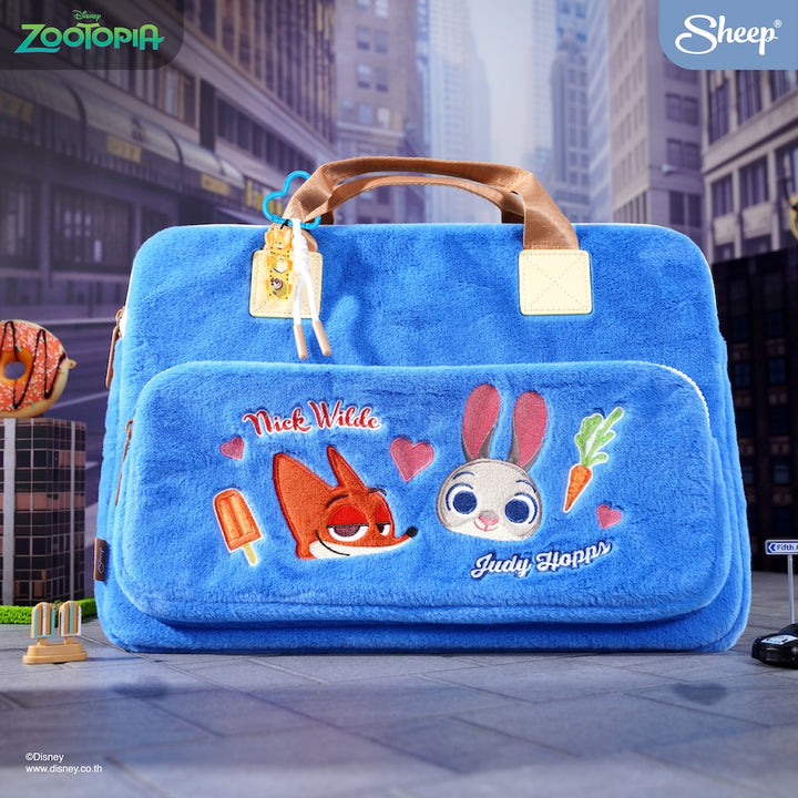 กระเป๋าใส่ macbook sleeve นิค จูดี้ ลายคู่จิ้น ซูโทเปีย nick & judy ขนาด 16 นิ้ว zootopia มีหูหิ้ว