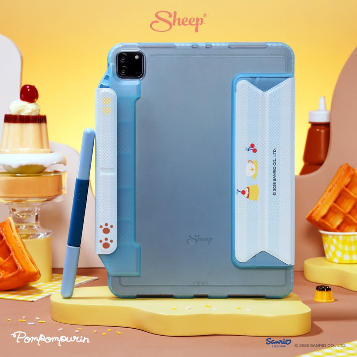 เคสไอแพด ปอมปอมปูริน sanrio pompompurin สีเหลือง ฟ้า ipad case แถม ปลอกปากกา กันงอ กันกระแทก ลิขสิทธิ์แท้ ซานริโอ้