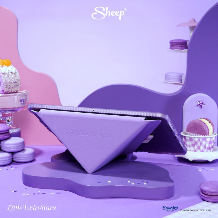 เคสไอแพด ipad little twin stars case ลิขสิทธิ์แท้ sanrio น้ำหนักเบา กันกระแทก พกง่าย ซานริโอ้ สีม่วง พาสเทล สายจด วาด