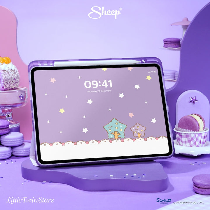 little twin stars ipad case sanrio ลิตเติ้ลทวินสตาร์ เคสไอแพด กันกระแทก น้ำหนักเบา พกง่าย ลิขสิทธิ์แท้ ซานริโอ้ สีม่วง