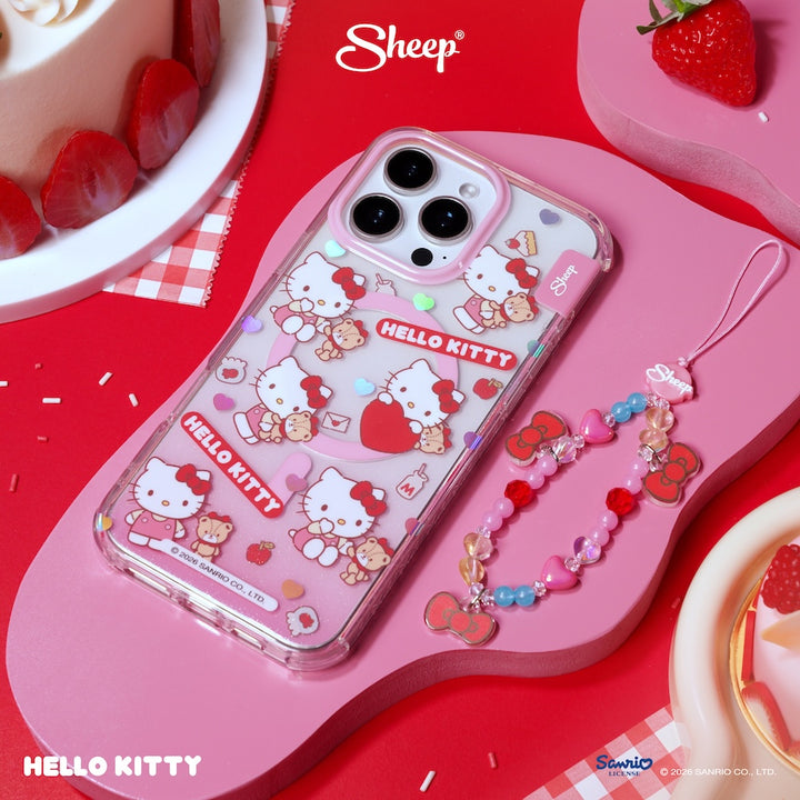 hello kitty iphone magsafe case canvas เคส ไอโฟน คิตตี้ ลิขสิทธิ์แท้ sanrio สีแดง ชมพู ลายน่ารัก ซานริโอ้ กันกระแทก มีของแถม