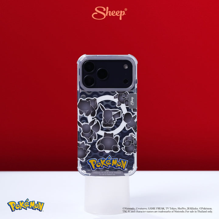 Pikachu พิคาชู เคส Pokémon โปเกมอน MagSafe แม่เหล็ก Phone Case ลิขสิทธิ์แท้ โปเกบอล สี ดำ Silhouette น่ารัก