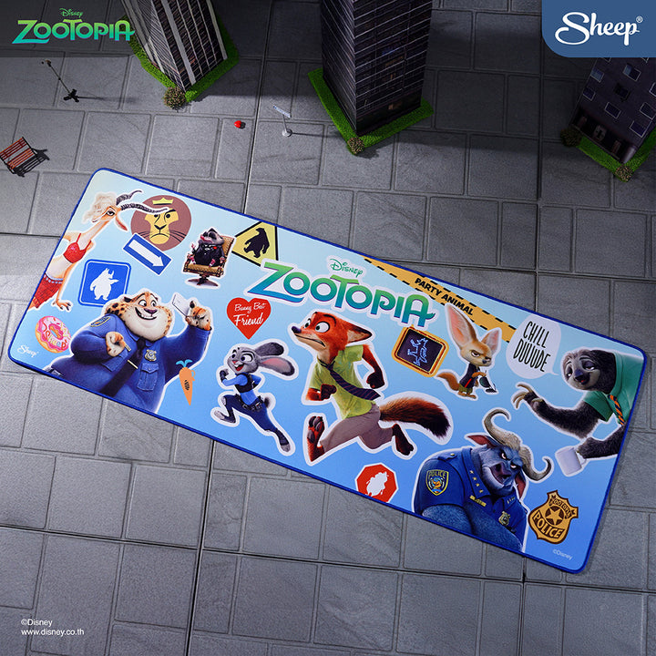 mouse pad zootopia แผ่นรองเมาส์ แต่งโต๊ะ ผืนใหญ่ สีฟ้า ลิขสิทธิ์แท้ disney