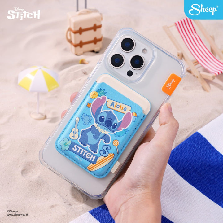 เคสไอโฟน Stitch magsafe wallet stitch กระเป๋าใส่บัตร แปะเคสได้