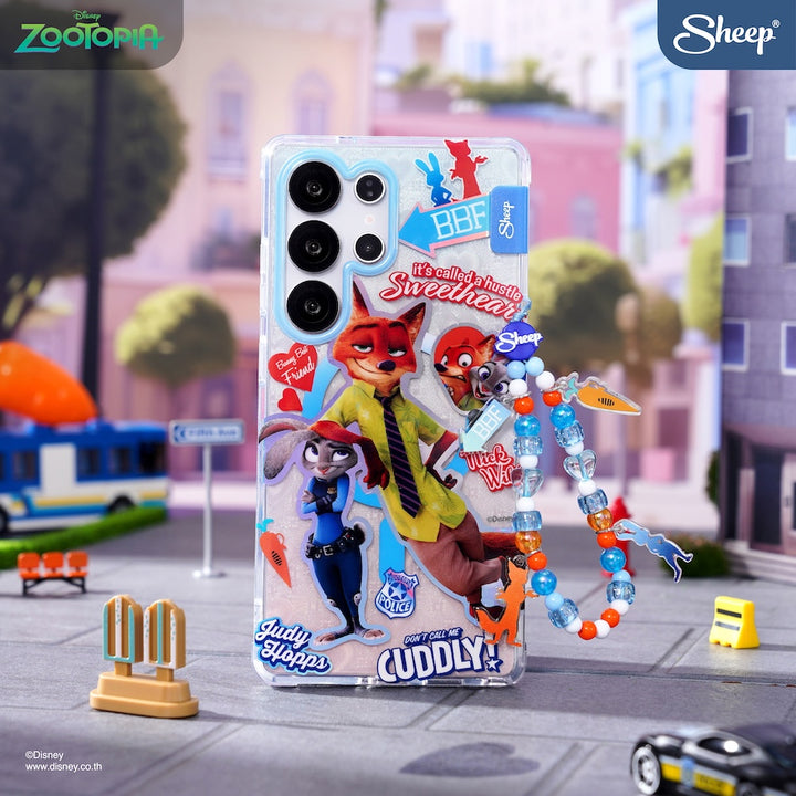 เคส ซัมซุง ซูโทเปีย แถม สายห้อยมือถือ คู่จิ้น nick &amp; judy zootopia magsafe samsung case ลายน่ารัก