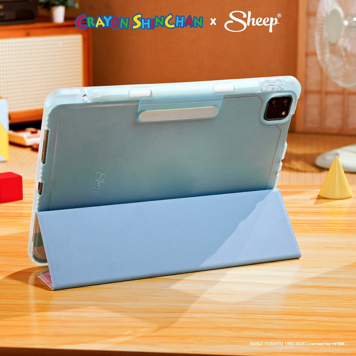ipad case crayon shinchan เคสไอแพด เครยอน ชินจัง กันกระแทก ลิขสิทธิ์แท้ สีเขียว ฟ้า พกง่าย น้ำหนักเบา ตั้งได้