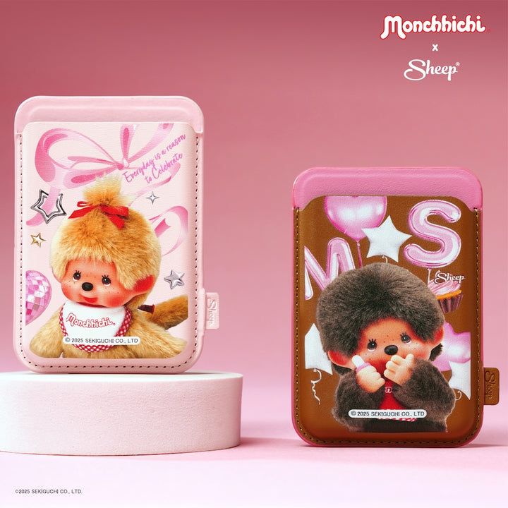 sheep phone wallet ที่ใส่บัตร magsafe monchhichi beige ม่อนชิชิ สีชมพู น้ำตาล มอนชิชิ เบจ ทอง accessories card holder