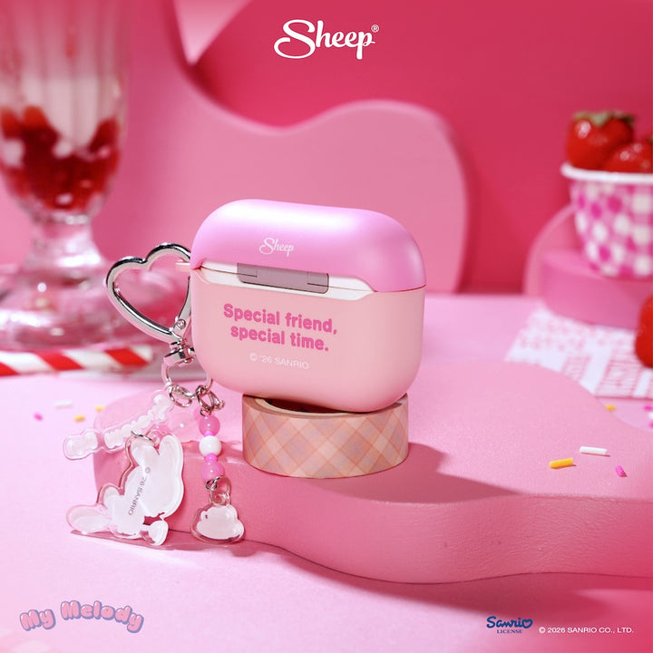 my melody airpods case 4 pro 3 พร้อมส่ง ลิขสิทธิ์แท้ sanrio เคสแอร์พอด มายเมโลดี้ สีชมพู แถม พวงกุญแจ keyring