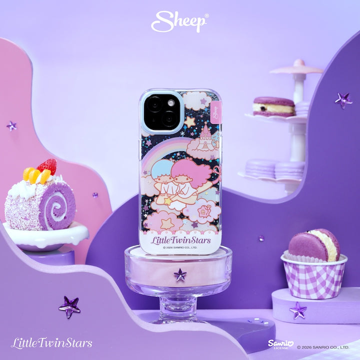 sanrio iphone case เคส ไอโฟน ลิตเติ้ลทวินสตาร์ ลิขสิทธิ์แท้ ซานริโอ้ สีม่วง sketch มีของแถม ลายน่ารัก